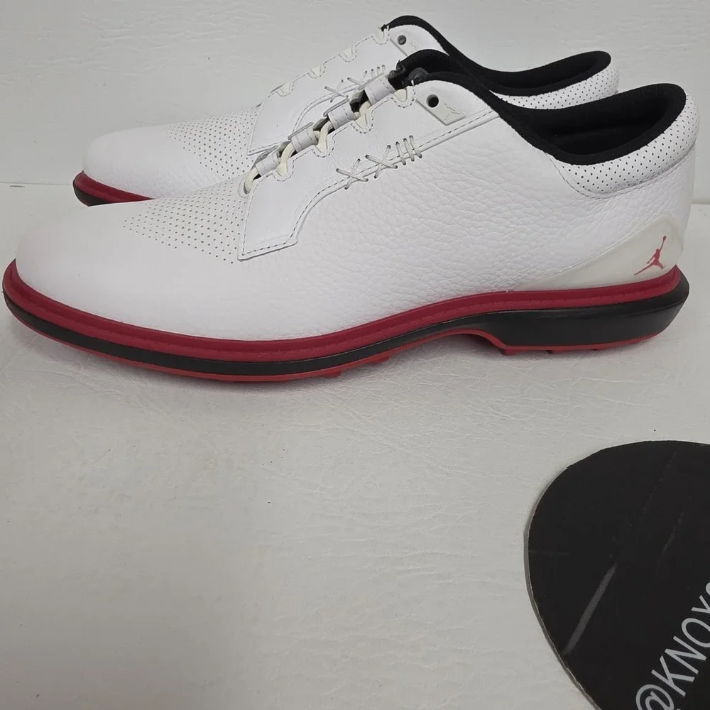 Nike Air Jordan ADG 5 White Black Red Golf Cleats FQ6642-103 Men's Size 11.5